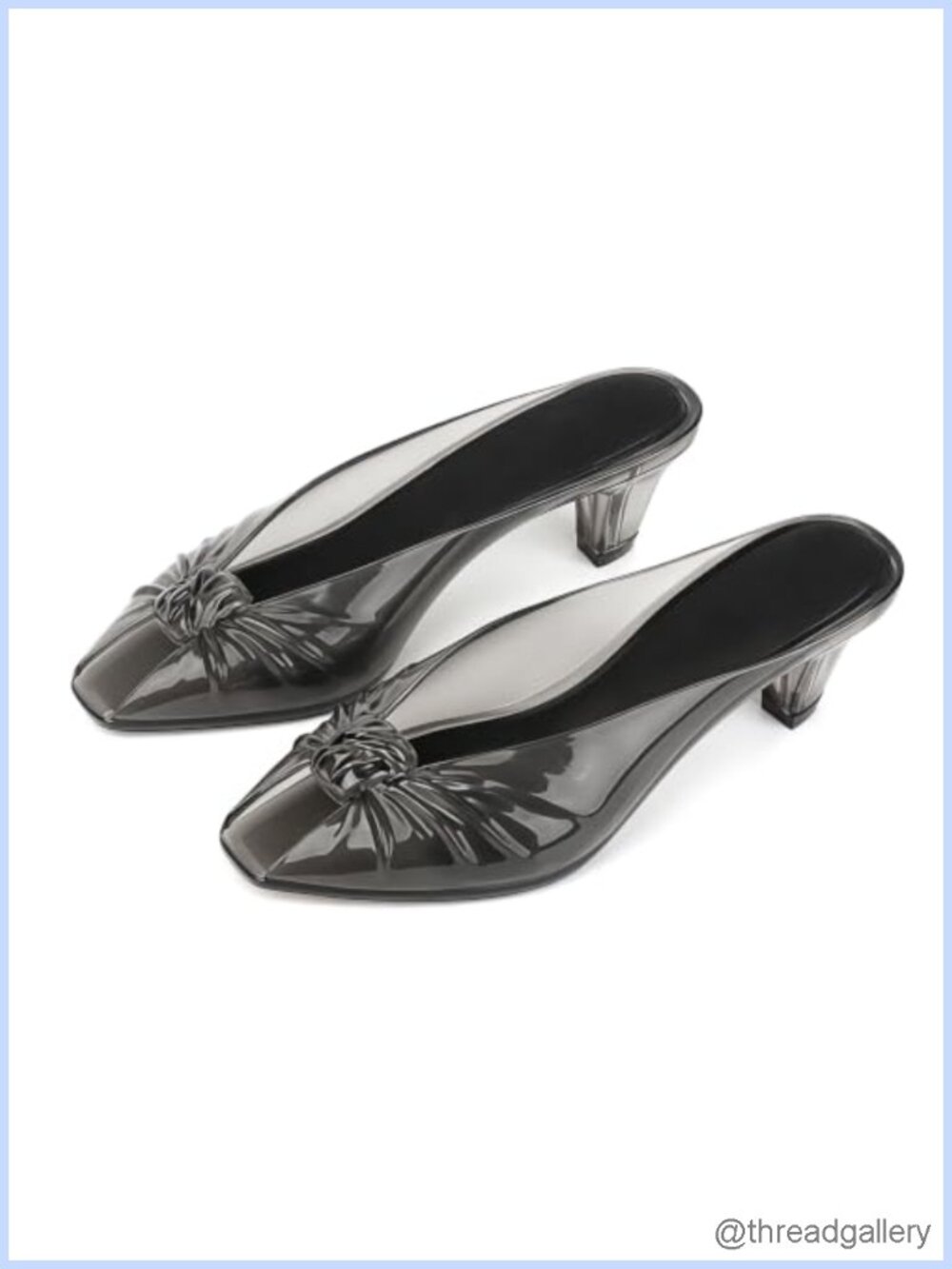 Jelly Kitten Heel Sandals Peep Toe Slip On Waterproof Mule Heels for Women